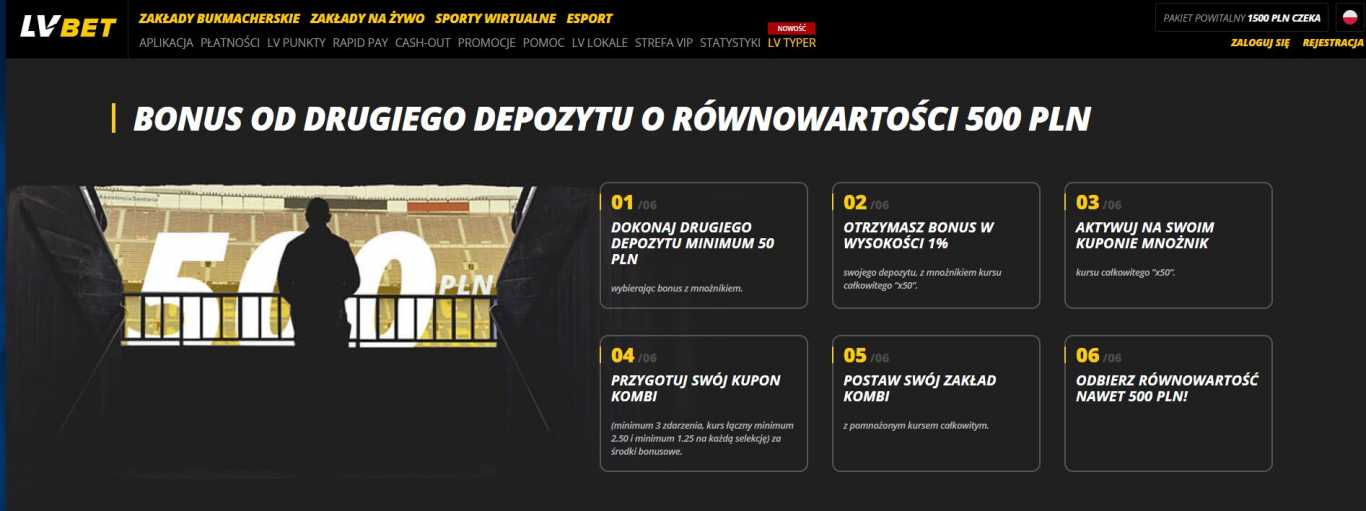 bonus od drugiego depozytu LVbet