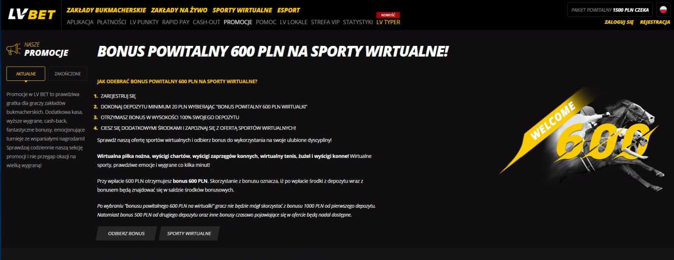 bonus powitalniy LVbet na sporty wirtualne