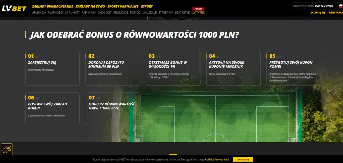 jak odebrac bonus o rownowartosci 1000 pln LVbet