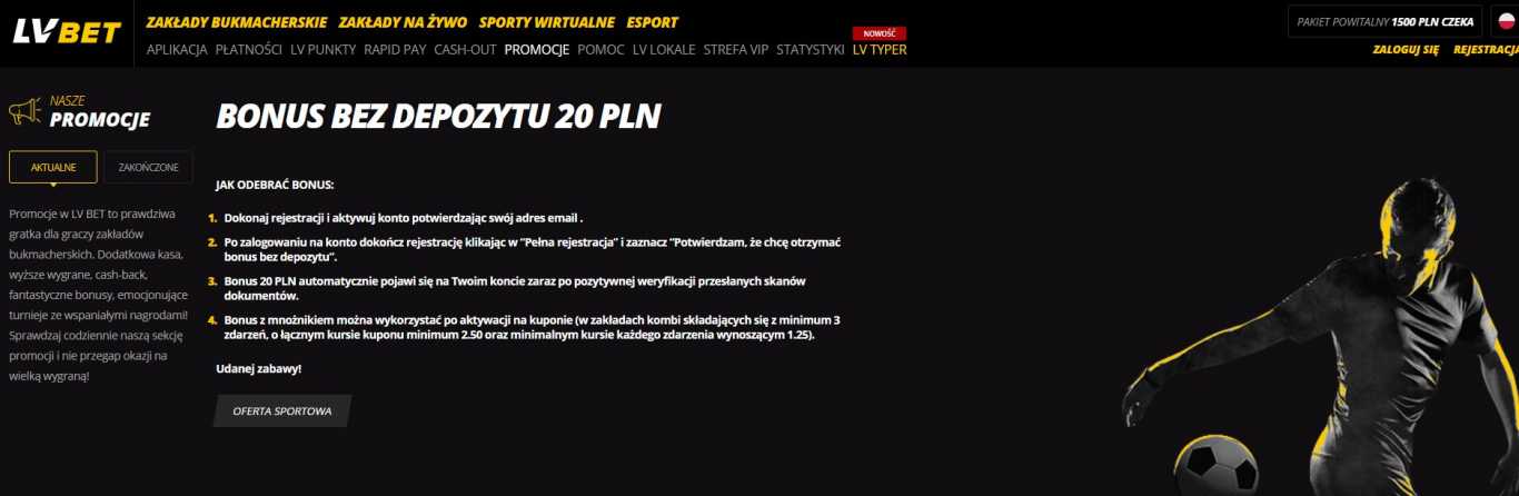LVbet bonus bez depozytu